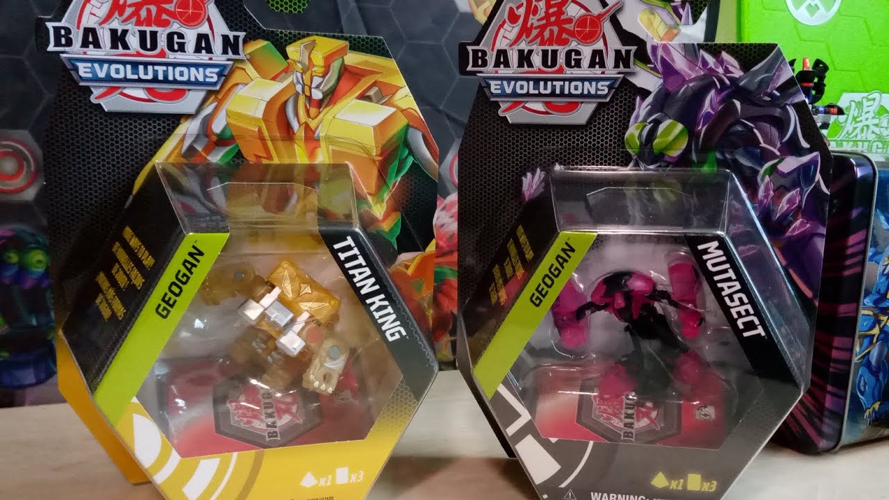 Bakugan Evolutions: DOUBLE Geogan Unboxing & Review Darkus Mutasect + Aurelus Titan King. Reprints?!