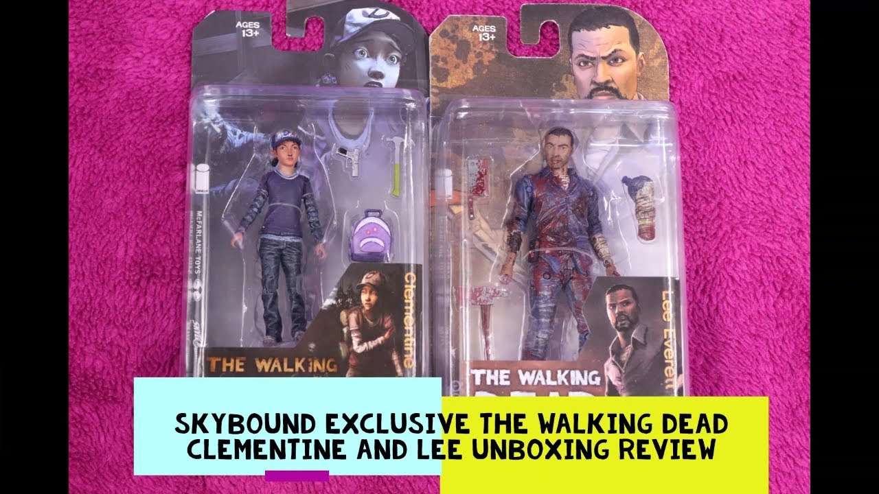 The Walking Dead Clementine and lee figures unboxing and review