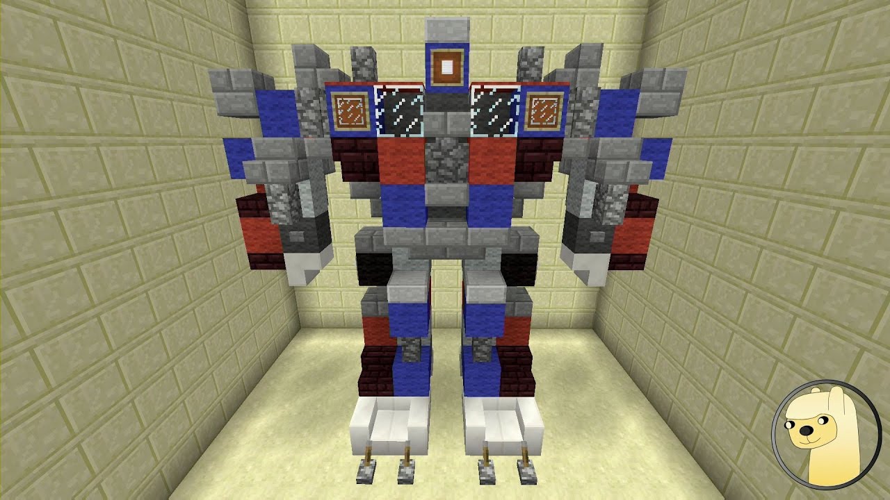 Minecraft - How To Build Transformers 1-3 Optimus Prime Robot Mode!