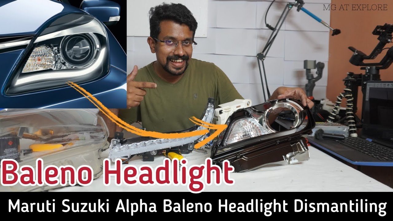 Maruti baleno headlight dismantling | Alpha | Day time running light | #mgatexplore #suzuki