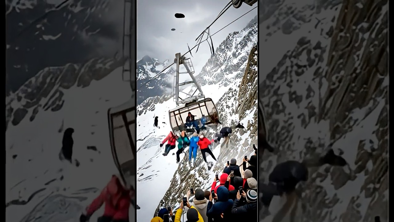 Cliffside danger moment mid-air 😱 ☠️ Tourists SCREAM and FALLS #shorts