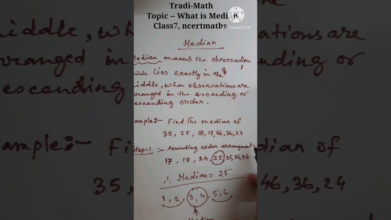 || What is Median || Central Tendency || Class7, ncertmaths || 