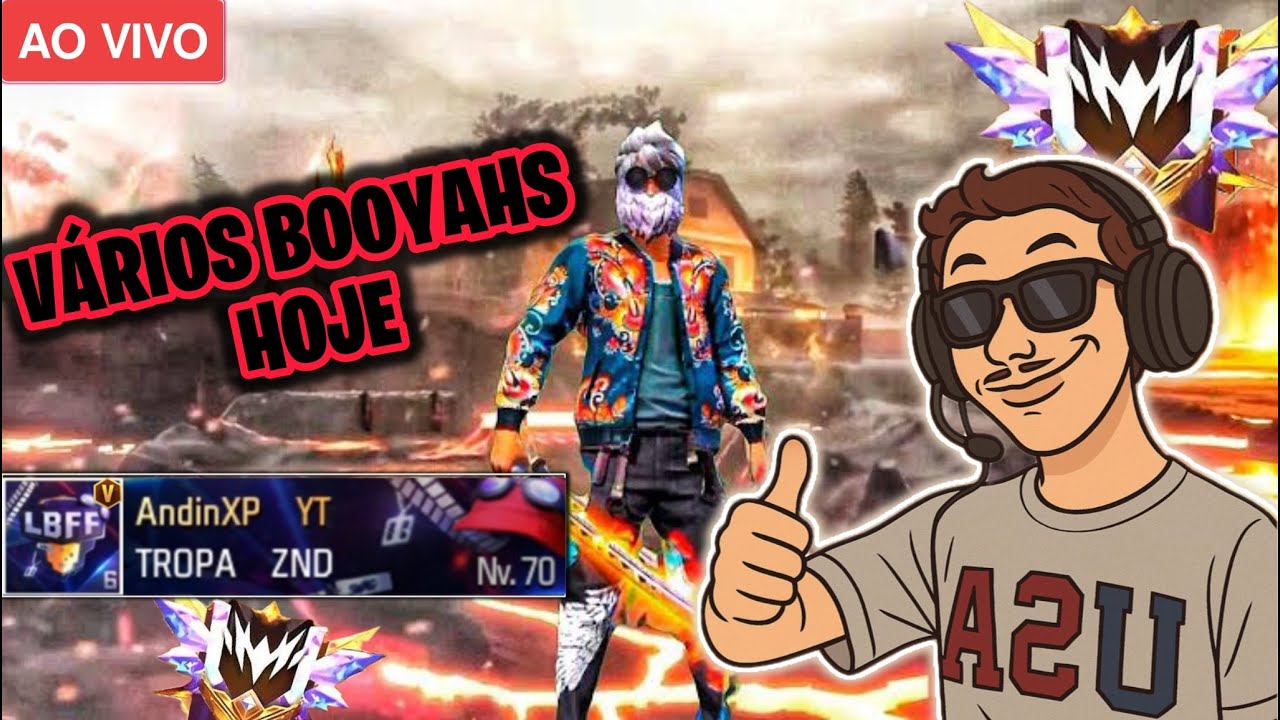 DOMINGO BOM PARA JOGAR, FREE FIRE RANK ! 🔥🔴 FREE FIRE AO VIVO 🔴 AndinXP