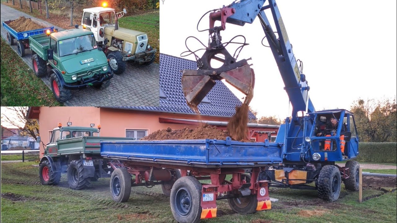 Fortschritt T174 & ZT 303 D beim Pool ausheben und Erd Transport
