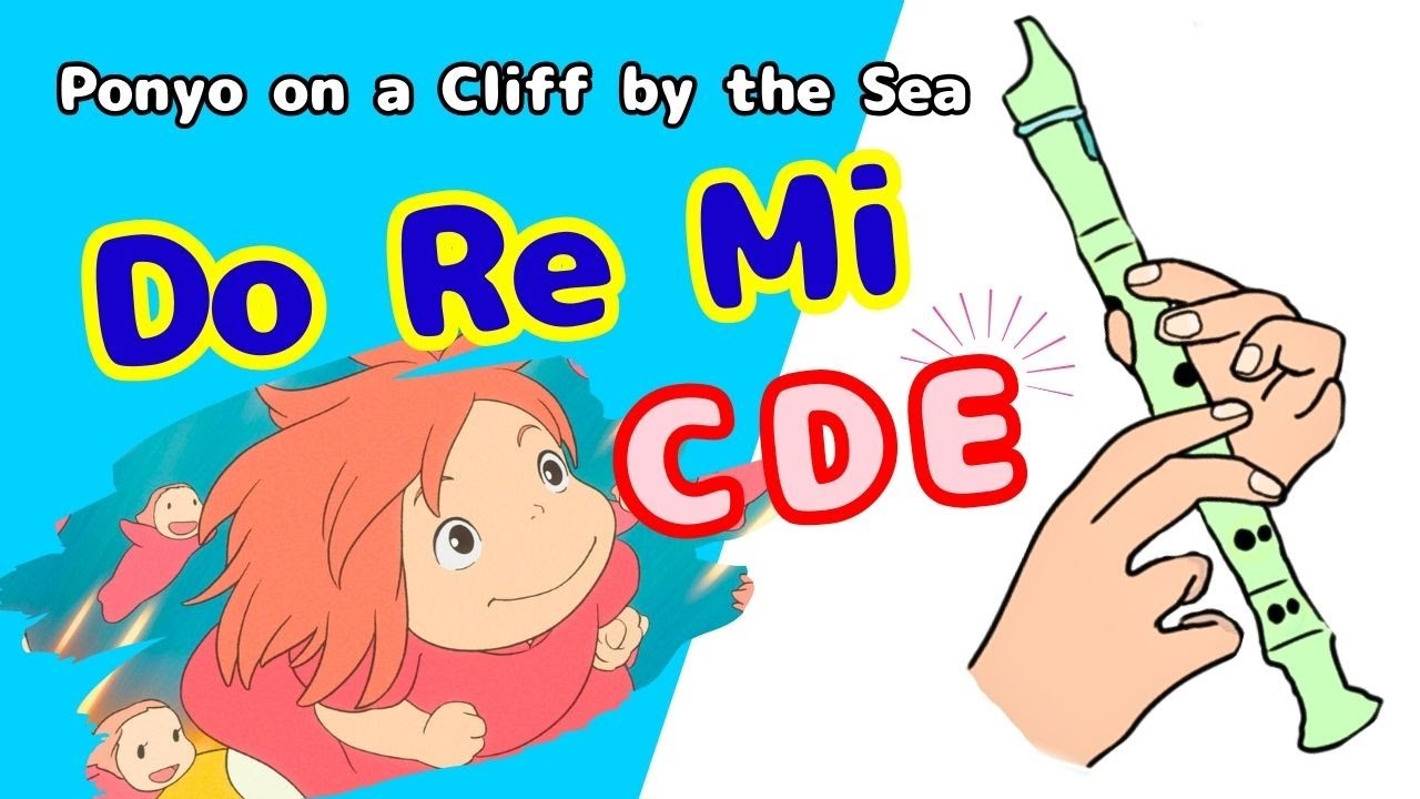Ponyo on a Cliff by the Sea - Recorder Flute Tutorial