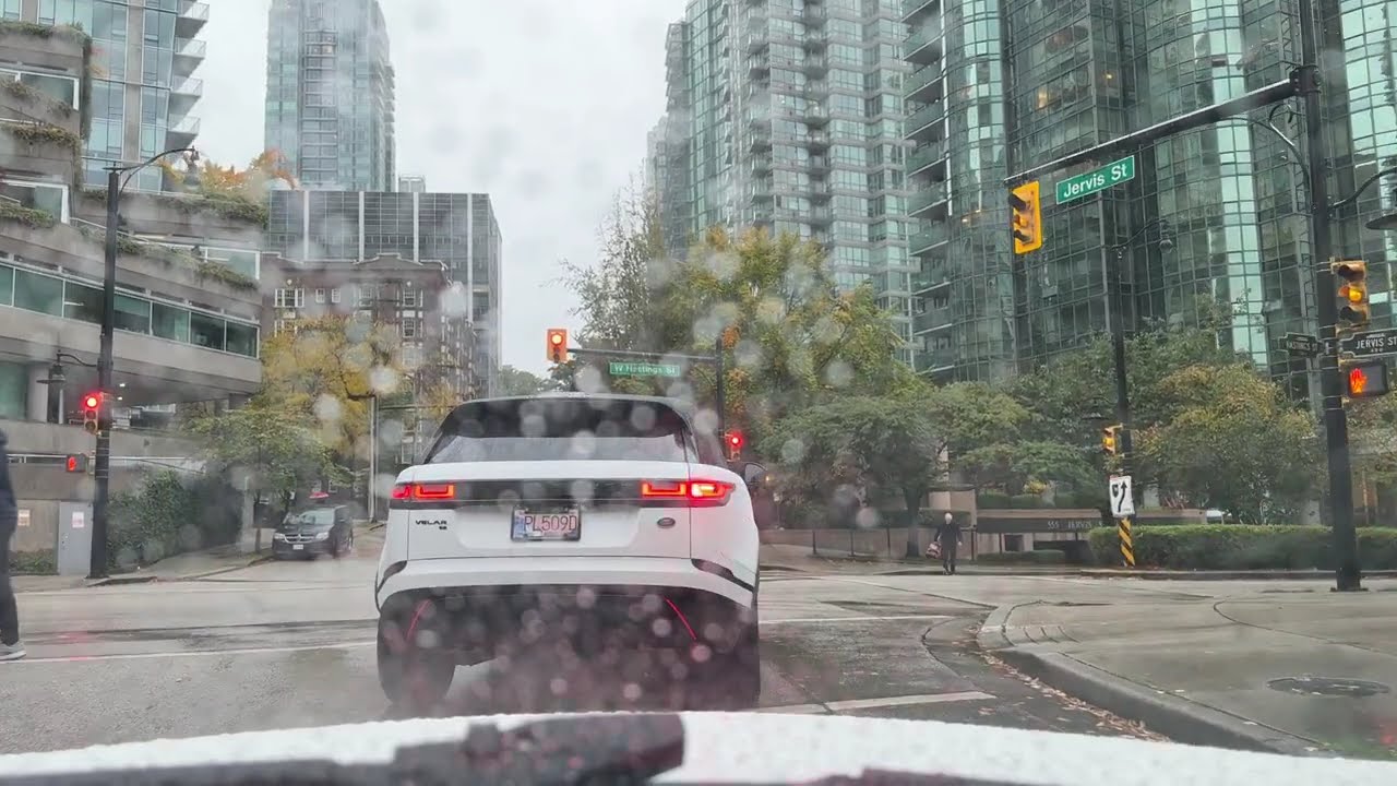 Dashcam: Vancouver Rainy Commute | Downtown | Stanley Park | Lions Gate Bridge [4K]