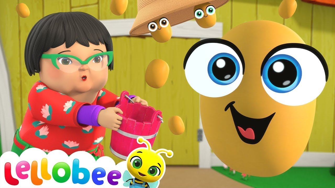 Potato Song - Ella and Mei's Potato Chase! | 🍯 Lellobee Kids Songs & Cartoons! Sing and Dance
