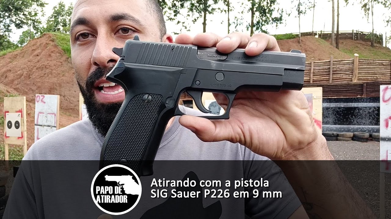 Atirando com a pistola SIG Sauer P226 em 9 mm