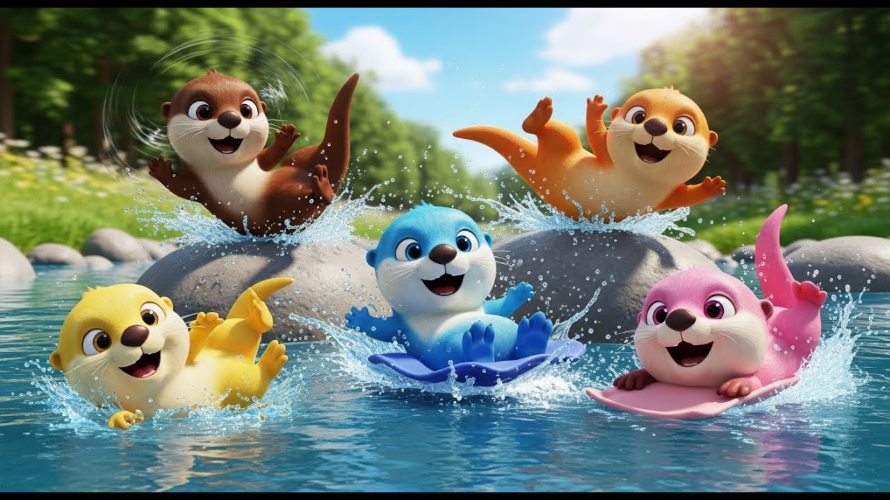 Rutsche für fünf kleine Babyotter | Lustiges Wasserlied & Zählen lernen