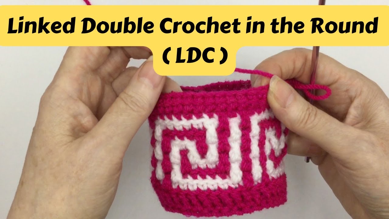 How to Crochet Linked Double Crochet in the Round - Easy Edging Stitch Tutorial
