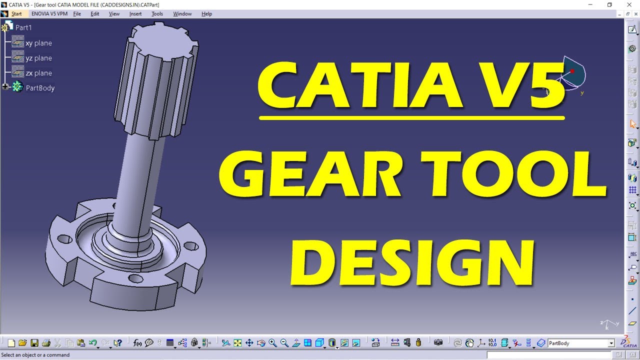 Gear tool Practice Design in CATIA V5 | CATIA V5 Part Design | CAD DESIGNS