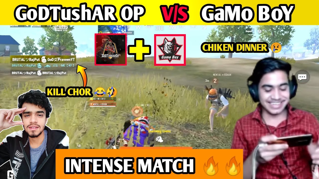 🔥GoDTushar OP VS Gamo Boy  का खतरनाक GamePlay Pubg Lite |😤GoDPraveen YT VS Gamo Boy intense Fight