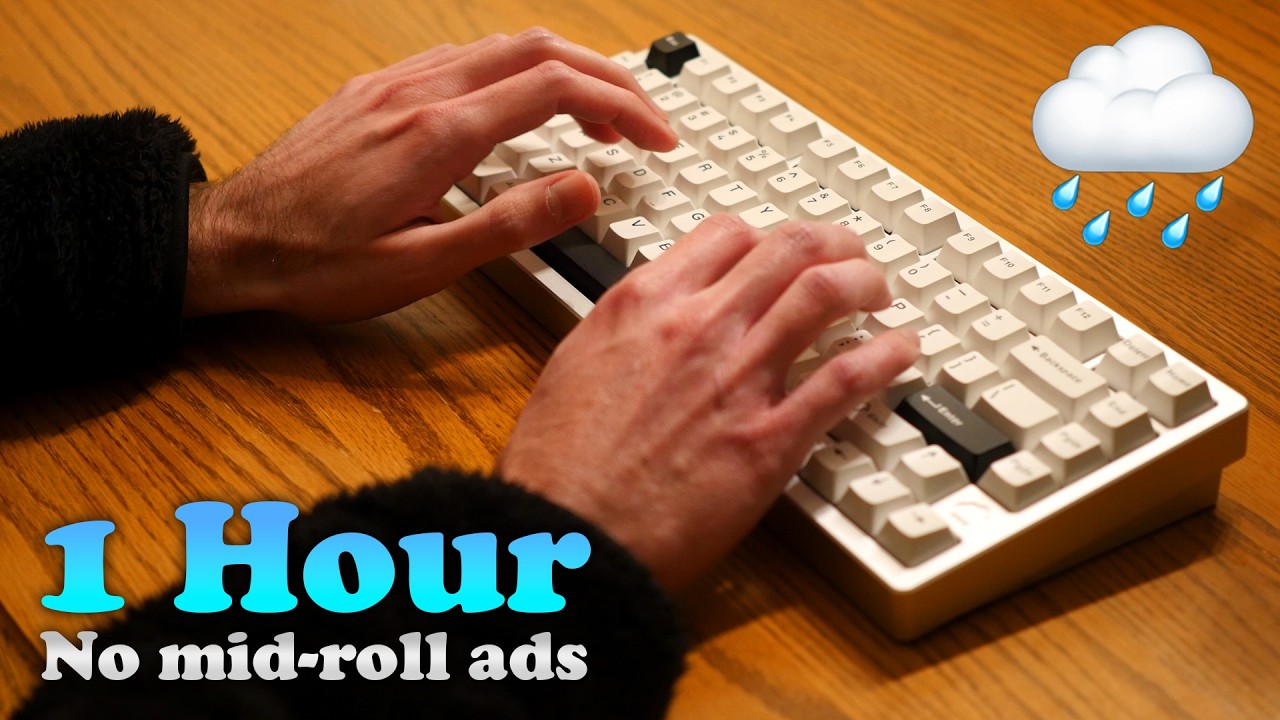 ASMR | This Keyboard Sounds Like Rain 🌧️ 1 Hour of Typing (no mid-roll ads)