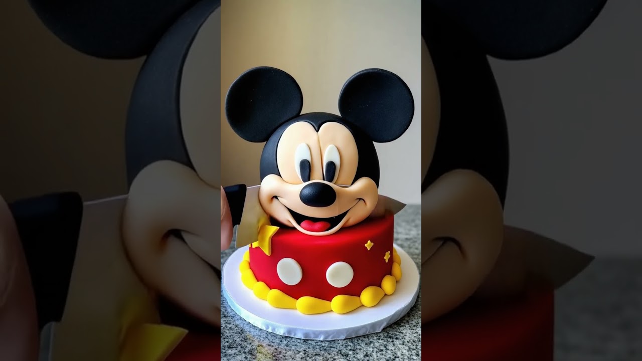 Magical Mickey Mouse Birthday Cake 🎂✨  Iconic Ears & Cheerful Surprises