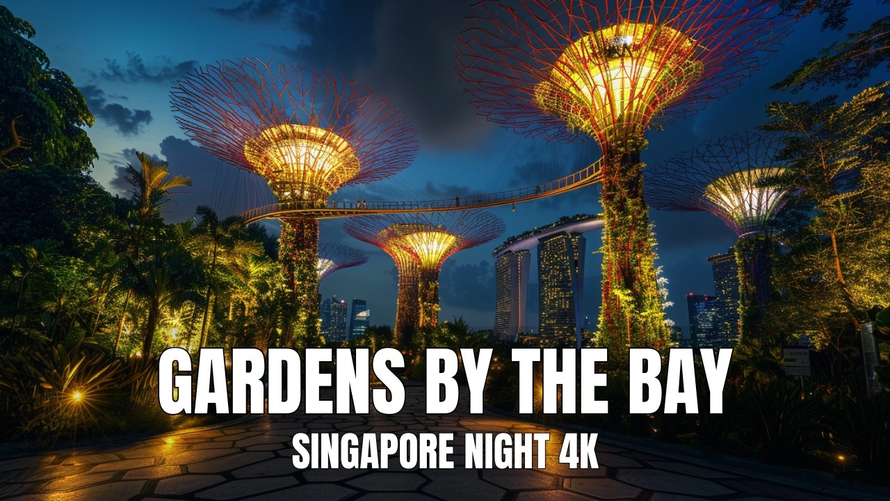 SINGAPORE NIGHT WALK 4K POV: Gardens by the Bay Christmas Music Light Show & Marina Bay Sands