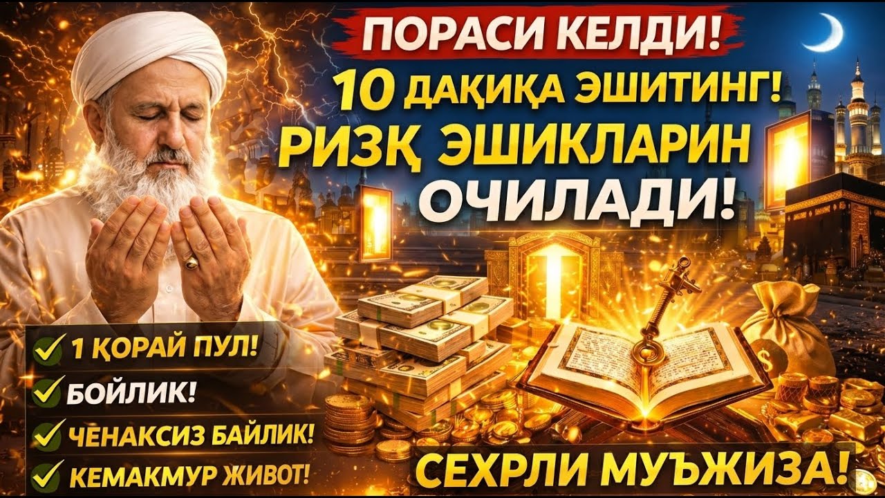 🔴 LIVE Oyat Kursi – Rizq, Mall, Uy VA Soğliq Uchun Eng Qudratli Duo |Барокко В.А. Ризк