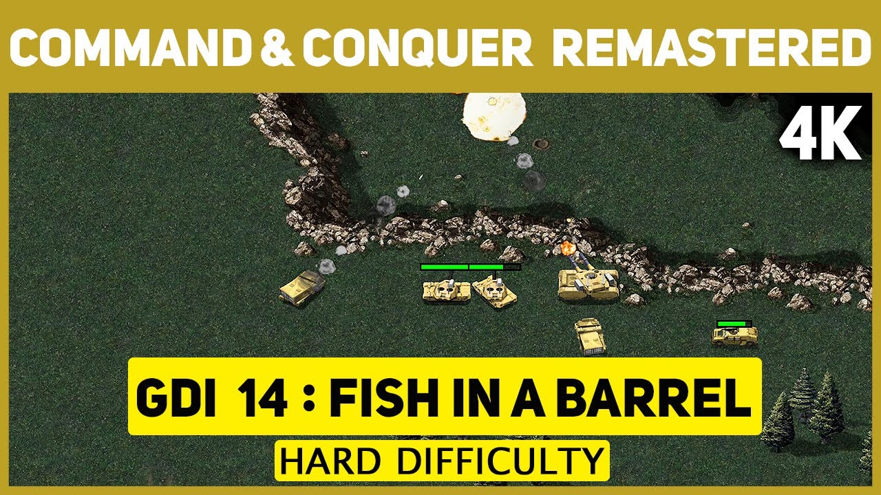 Command & Conquer Remastered 4K - GDI Mission 14 - Fish In A Barrel - Hard Difficulty