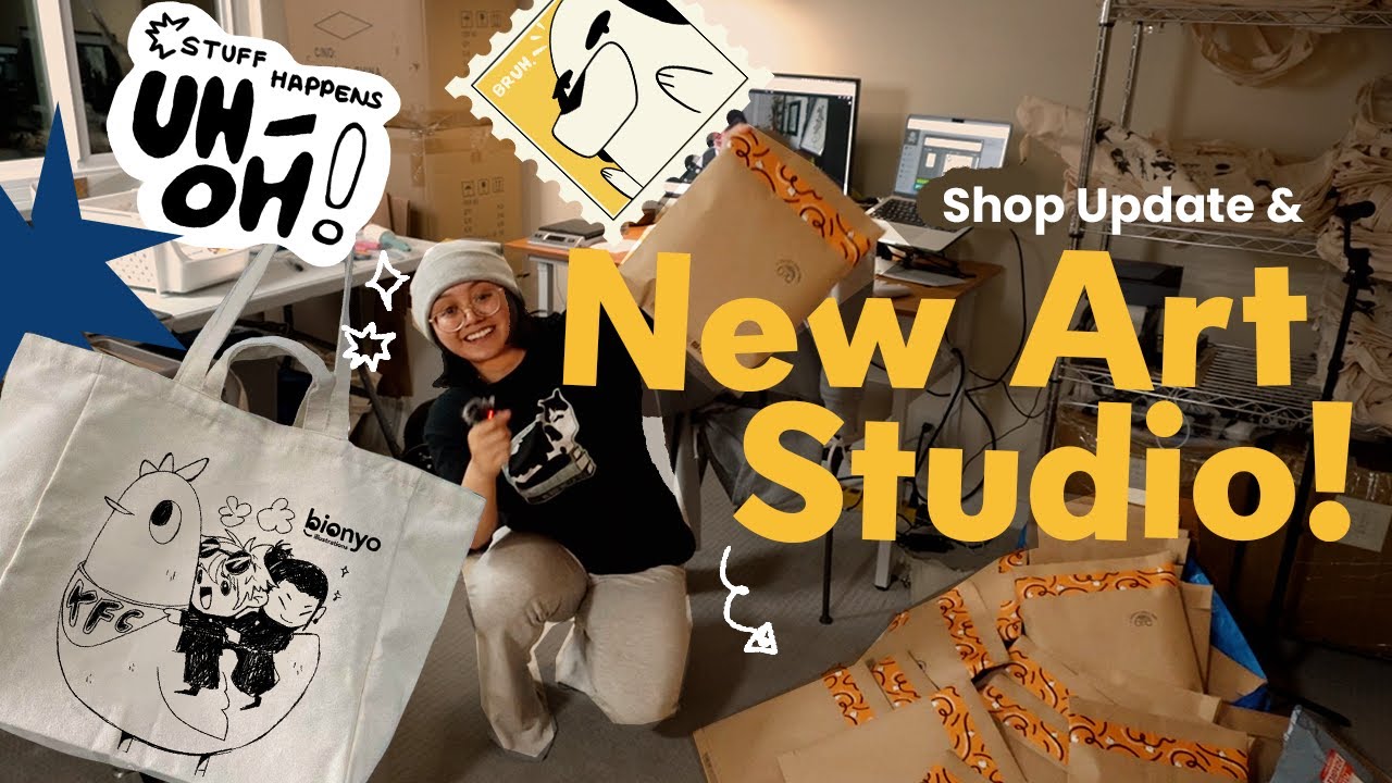 Moving into a New Art Studio 🏡💭 1st Shop Update of 2024 | small biz art vlog