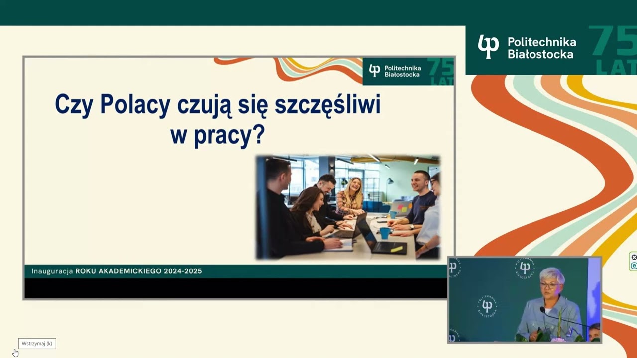 Prof.  Joanna Moczydłowska - wykład inauguracyjny -Politechnika Białostocka 2024