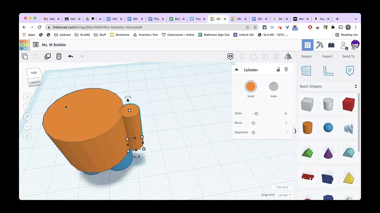 Bobblehead in Tinkercad