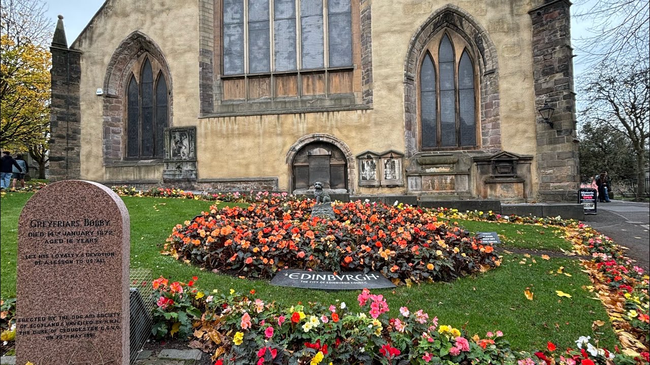 Greyfriars Bobby and A Beautiful Garden around his grave, Edinburgh (Scotland)