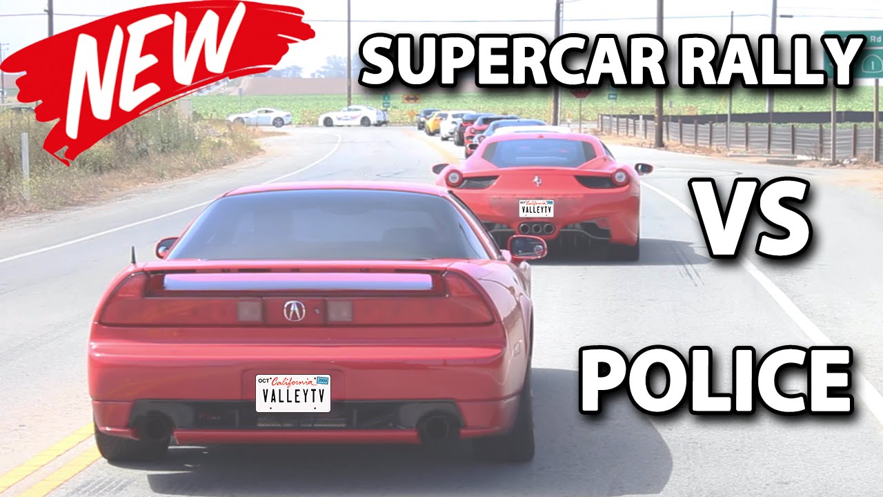 SUPER CAR RALLY TO PEBBLE BEACH CALIFORNIA + PULLED OVER BY CHP + POLICE CHASE FERRARI AND NSX