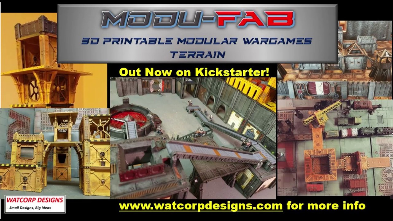 Modufab Kickstarter - 3d printed wargames terrain