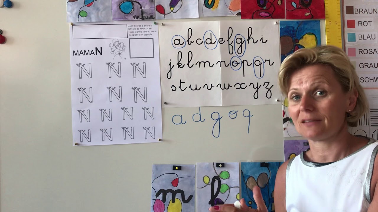 Écriture ✍️ : pour les Petits, le N de MAMAN et pour les Grands, les lettres rondes en cursive...