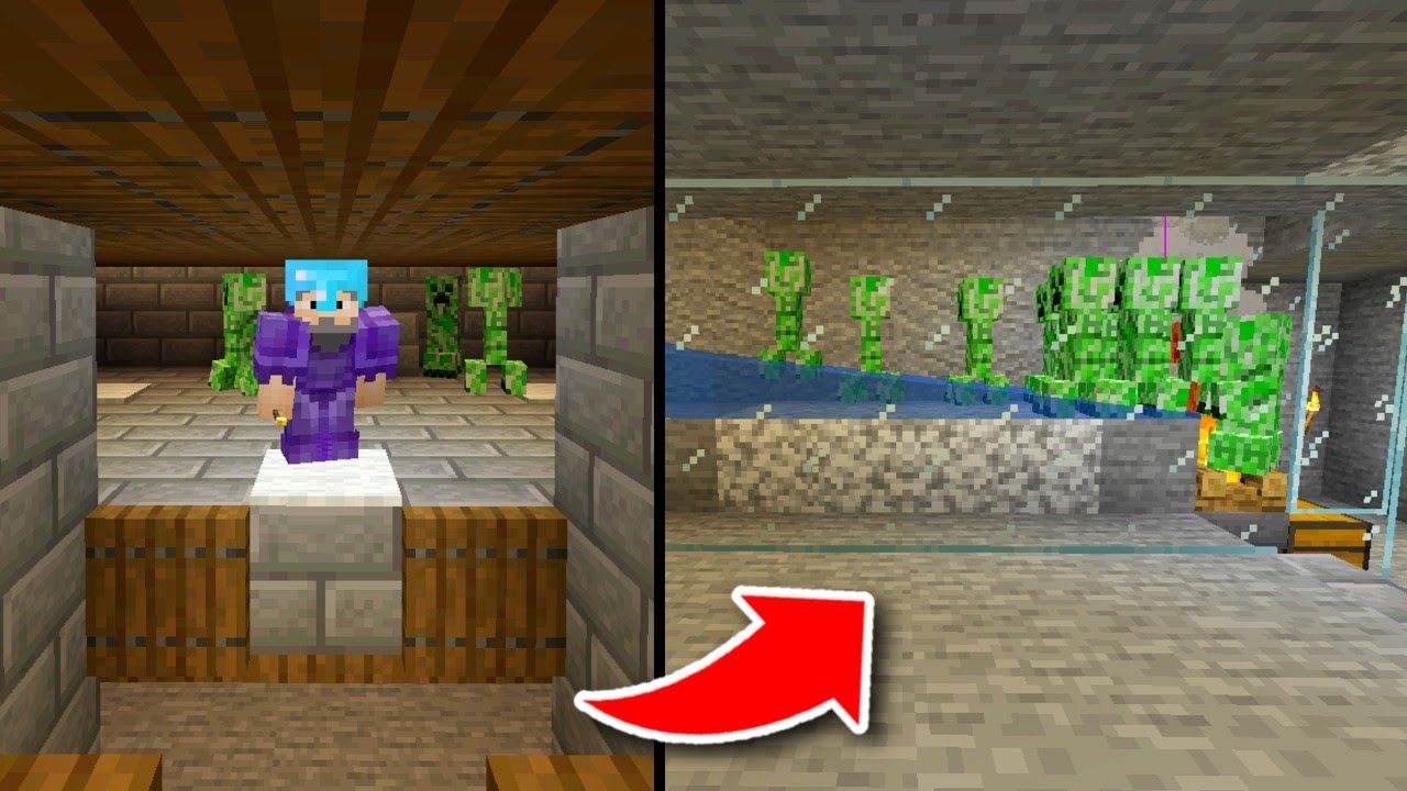 CREEPER FARM ONDER HARM ZIJN BASE BOUWEN IN MINECRAFT...