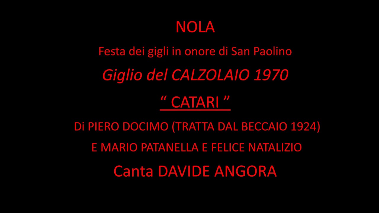 NOLA - FESTA DEI GIGLI - CALZOLAIO 1970 - CATARI'