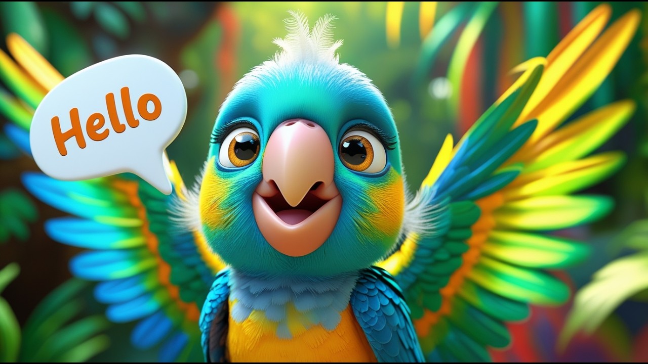 🦜🎶 Baby Parrot Talk | Fun Kids Rhyme & Cartoon Song ✨