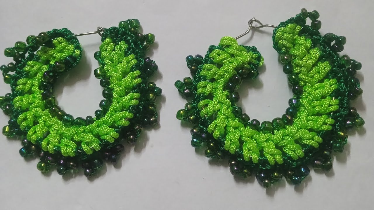 LEARN TO CROCHET HOOP EARRINGS WITH BEADS  NEW DESIGN | DIY TUTORIAL | EASY AND SIMPLE STEP BY STEP