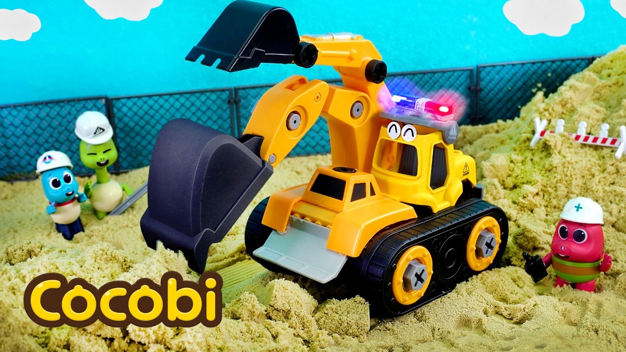 ¡La excavadora se transforma y salva a sus amigos!🚜🌟 | Juego de mecánica de coches | Cocobi