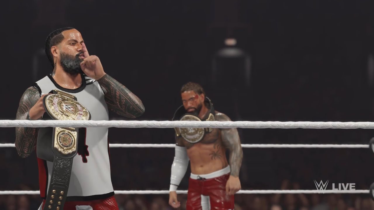 WWE 2K25 - AJ Styles & Dragon Lee vs. The Usos — World Tag Team Title Match