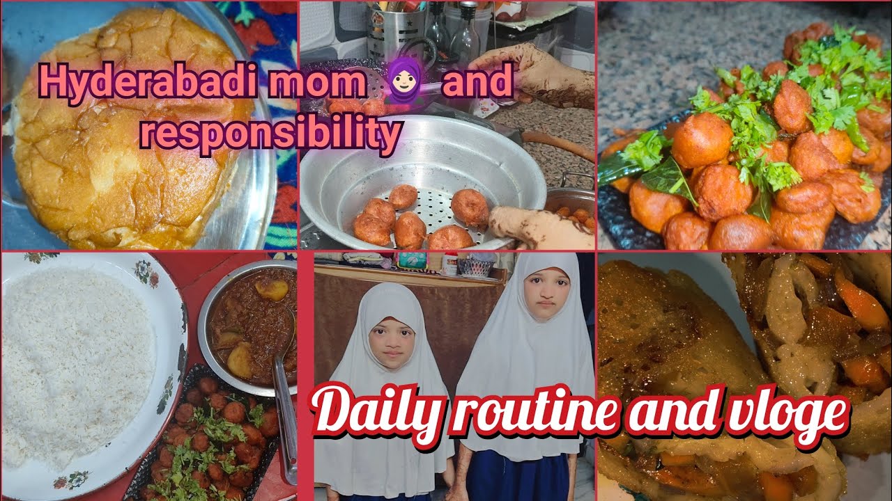 Fatima Arab vlogs busy 😥day and routine ✨ bachao ki demand pe bane special dish 🍽️ hyderabadi mom 🧕🏻