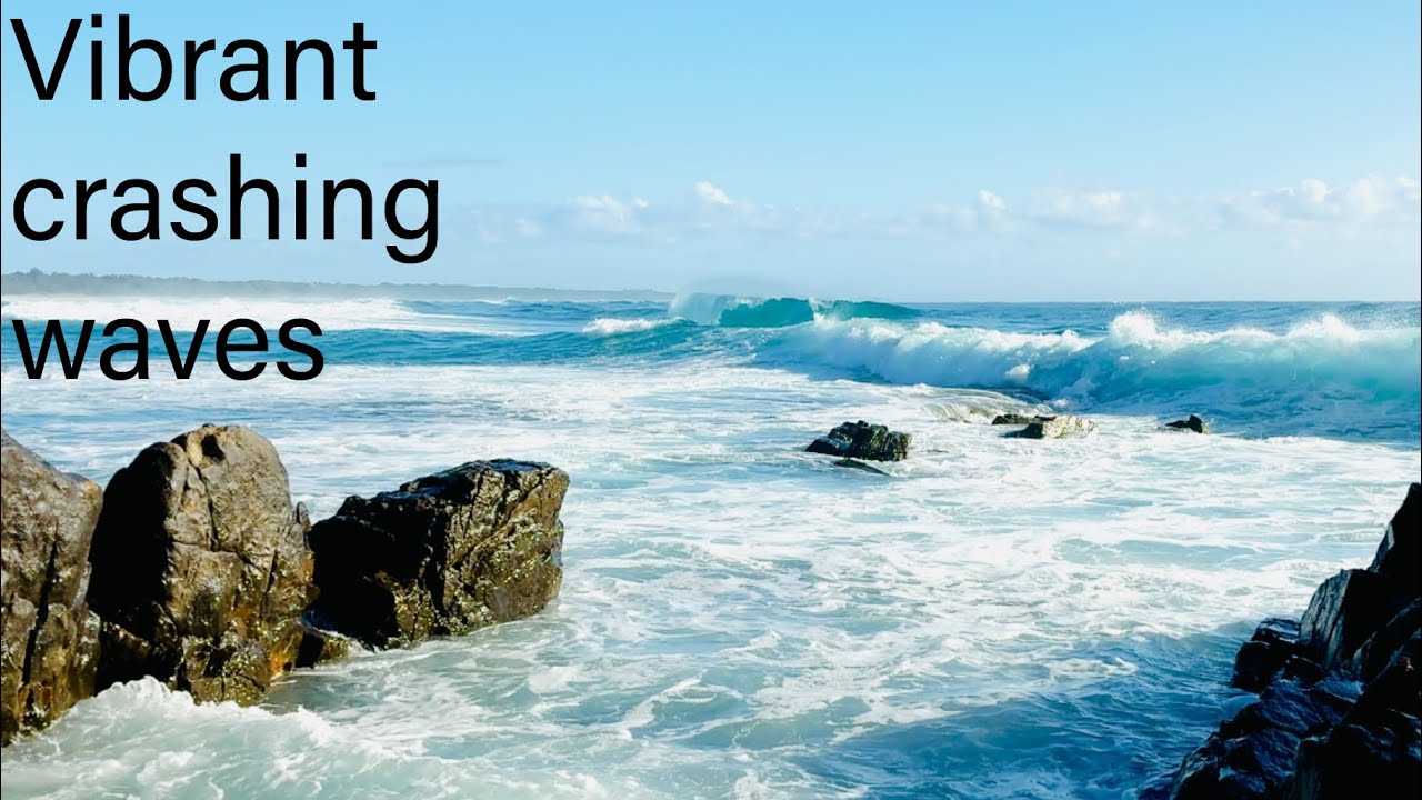 Vibrant crashing waves #asmr #wavesounds #beach #peacefulwaves 