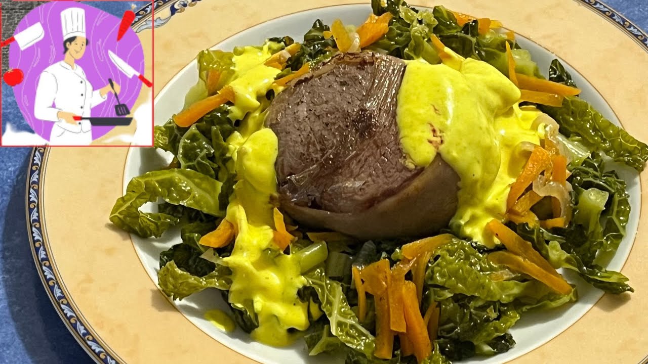 Легкий рецепт Tournedos с кремом из куркумы