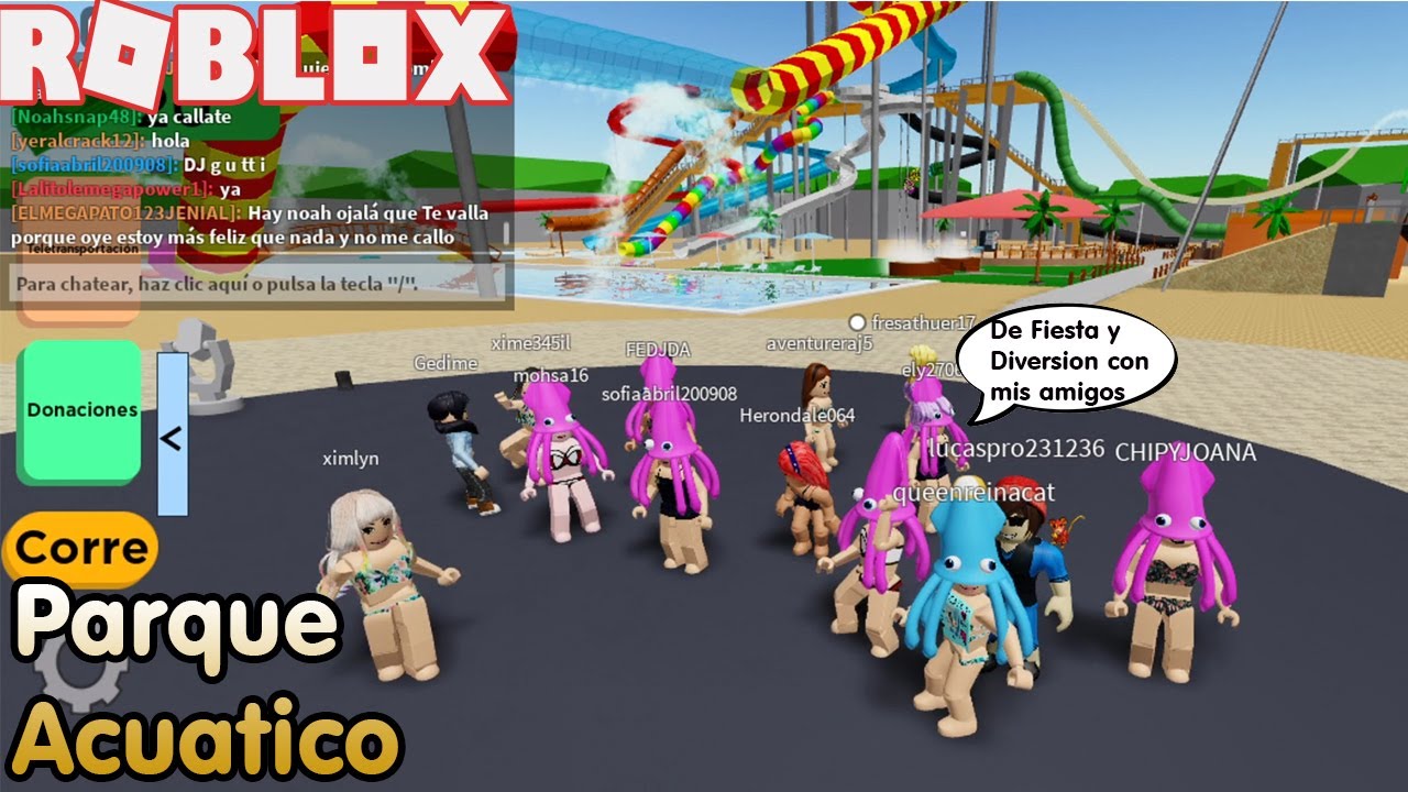 🌊Roblox Parque Acuatico: Nos Divertimos En Los Toboganes! Gutti El Rebelde! 😄