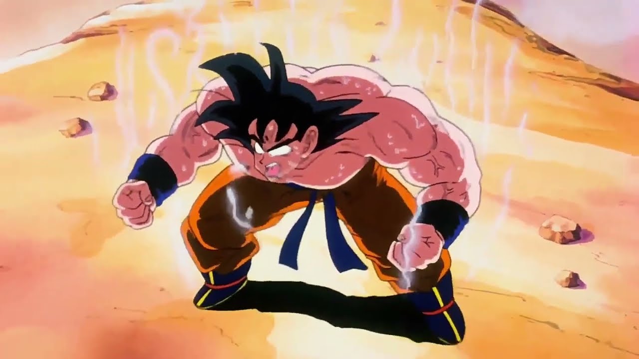 Goku richiede al proprio fisico un triplo Kaioken per sconfiggere Vegeta