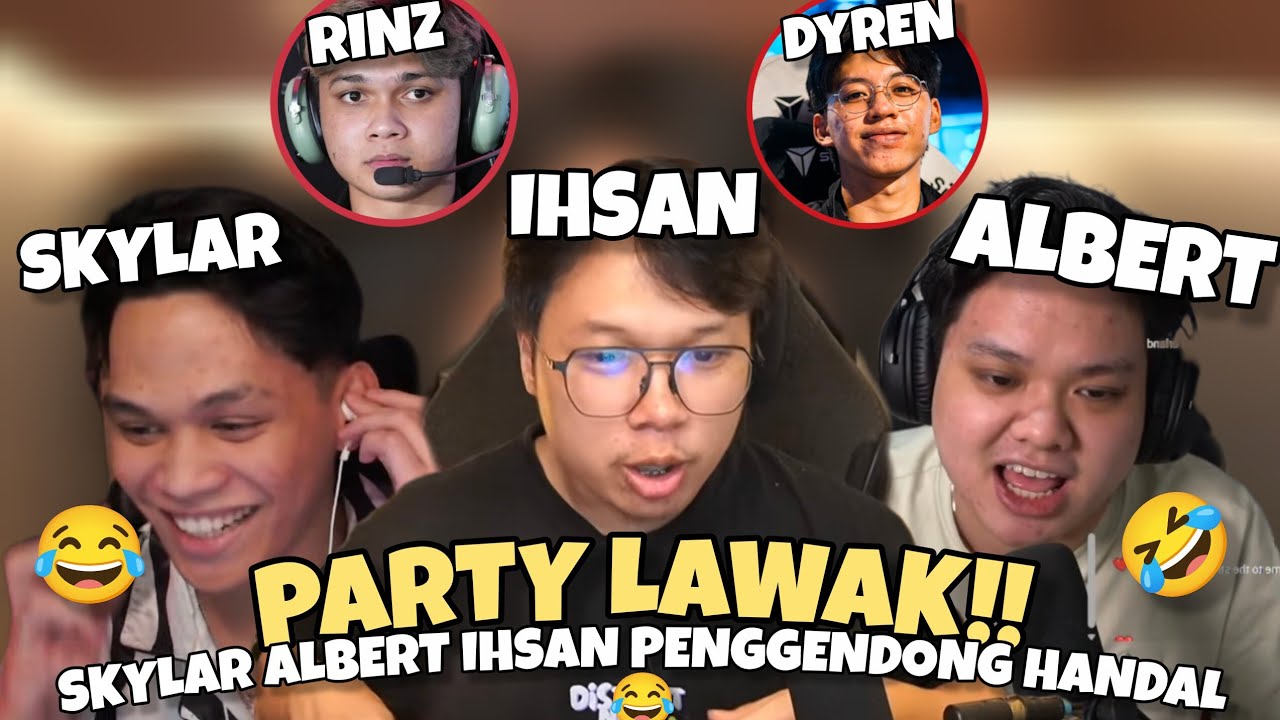 PARTY LAWAK 😂 SKYLAR ALBERT & IHSAN PENGGENDONG HANDAL 🤣 | Mobile Legends ID