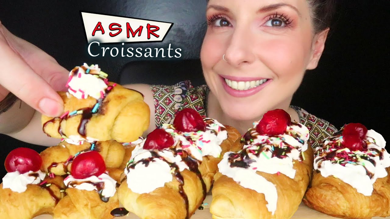 CHOCOLATE FILLED CROISSANTS 🥐 | Collab with SongByrd ASMR | No Talking | ASMR Mukbang - 먹방