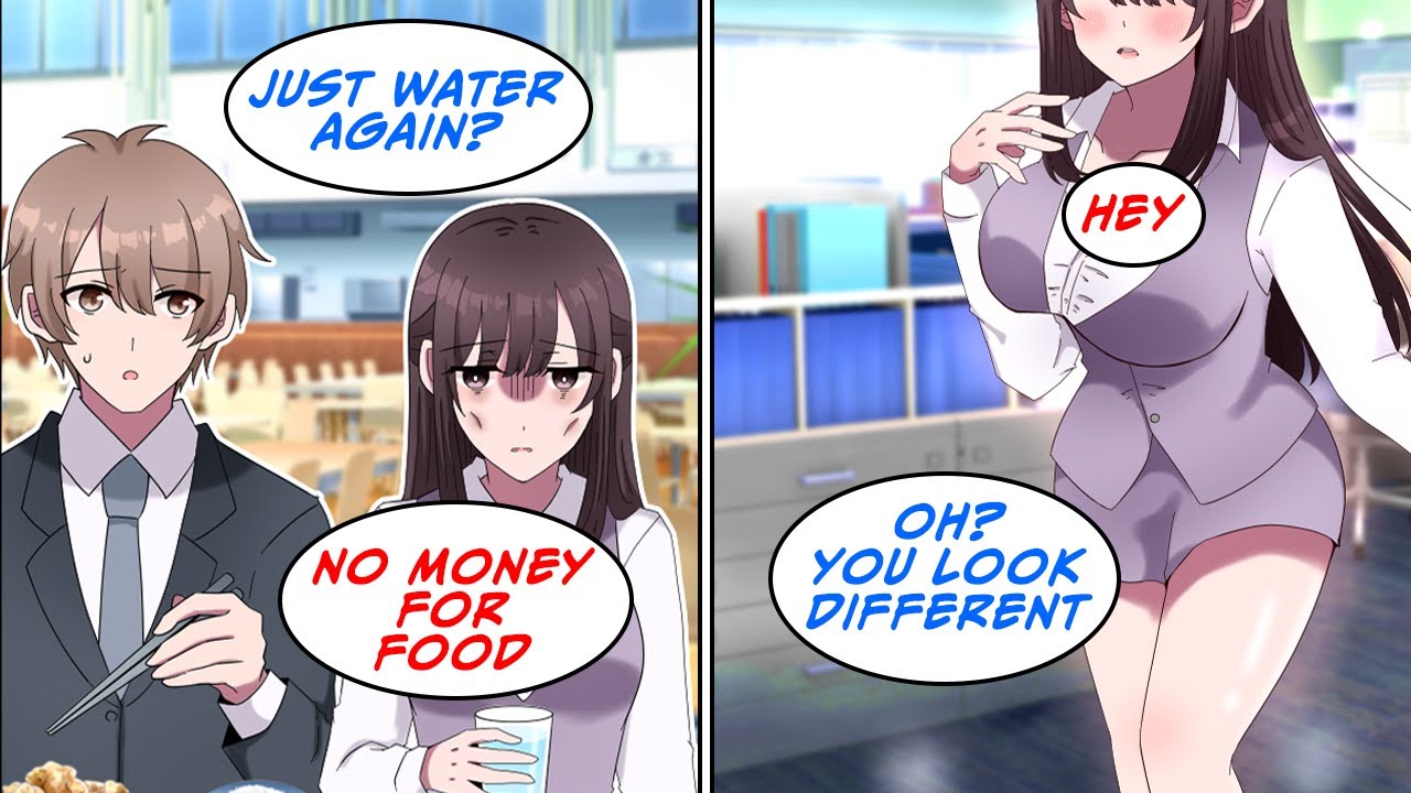 [Manga Dub] A poor and skinny coworker only ever orders a glass of water [RomCom]