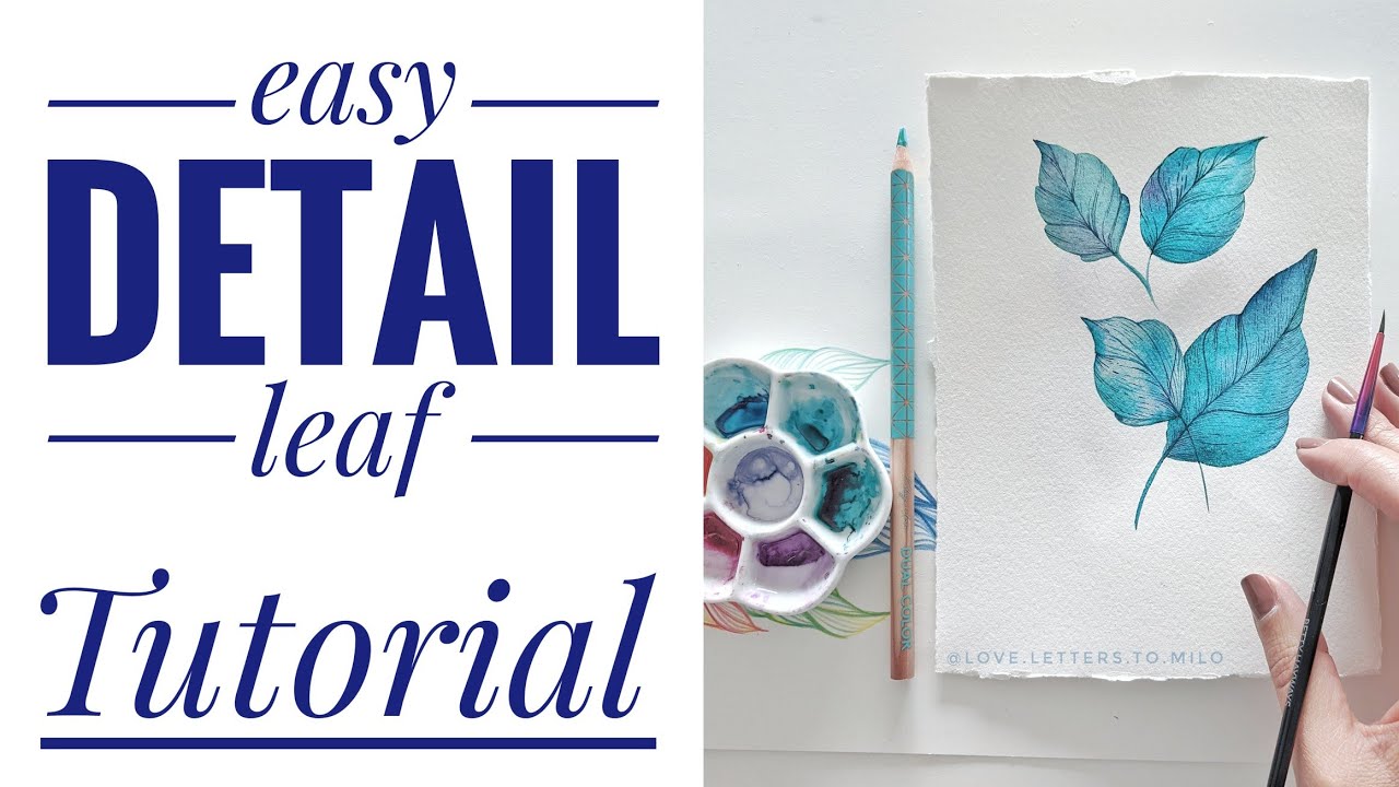 How to Paint EASY Leaves in watercolor using wet on wet technique - Real time video