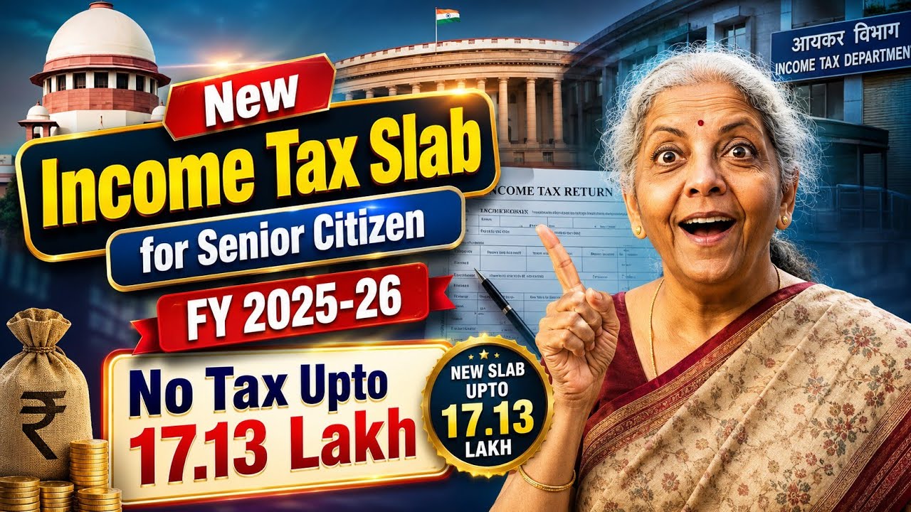 New Income Tax Slab for Senior Citizen FY 2025-26 !! Senior Citizen No Tax Upto Rs.17.13 Lakh !!