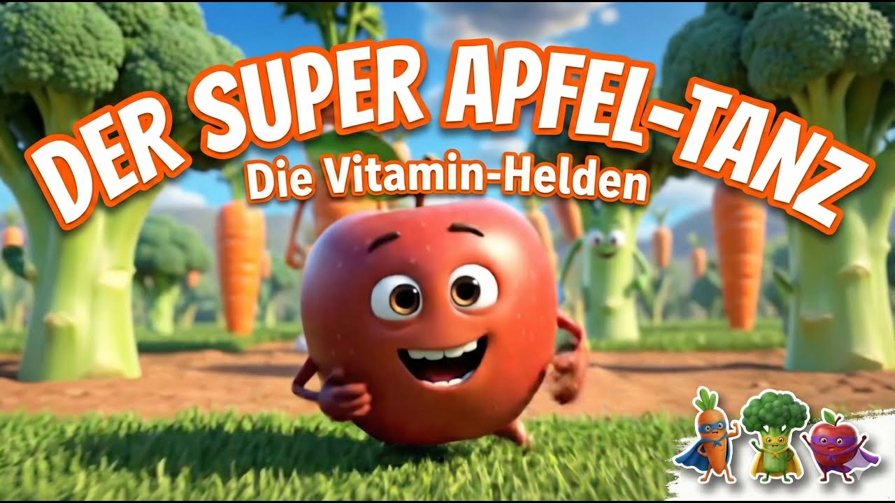 🍎 Der Apfel-Tanz (Lyric Video) | Gesunde Beats für coole Kids | Kinderlieder zum Mitsingen