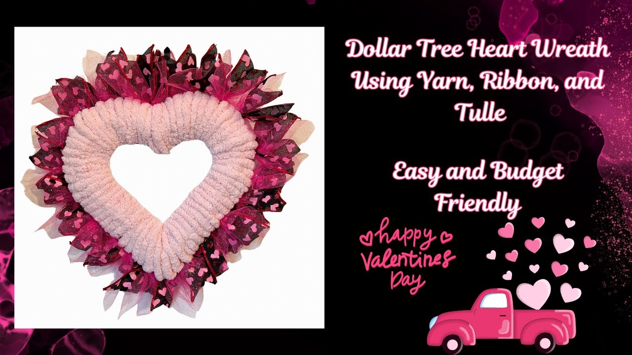 How to Make a Dollar Tree Heart Wreath with Heart Center Attached |Crafting with Heart Working Mom