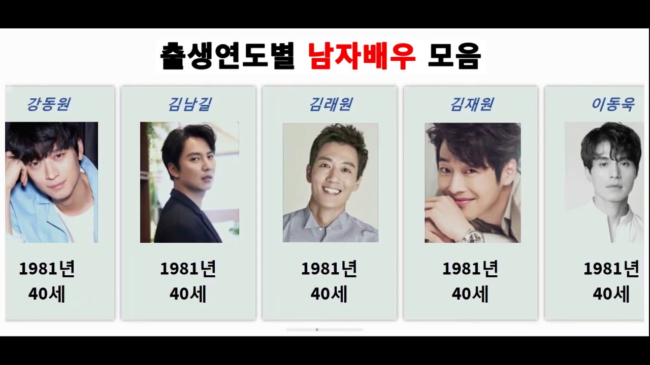 출생연도별 남자배우 모음