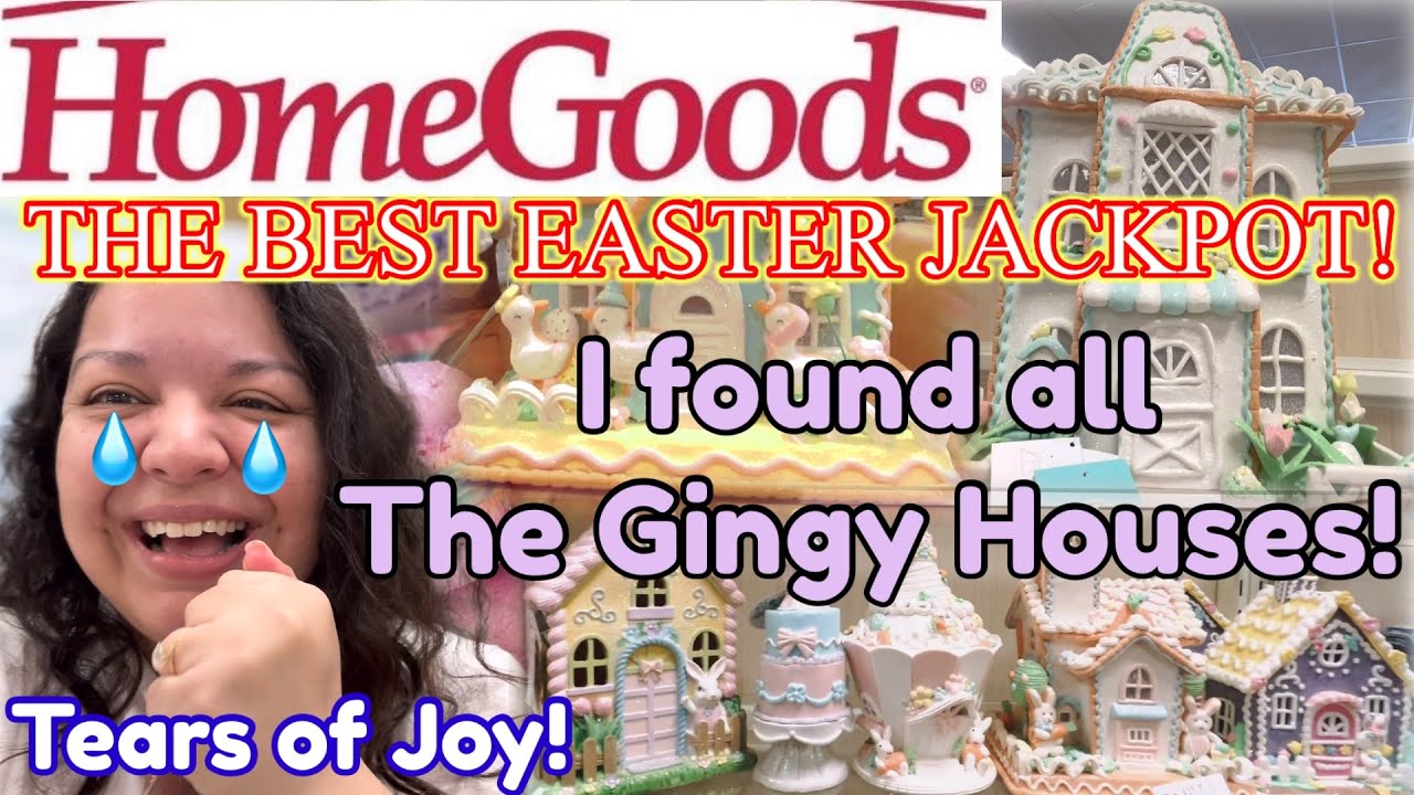 JACKPOT ALERT 🚨 I FOUND ALL THE GINGY EASTER HOUSES @ HOMEGOODS! I COULDNT BREATH🤩 THE BEST VIDEO!