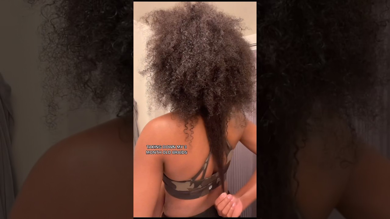 take my 3 MONTH OLD braids down with me! #braids #naturalhair #hair #healthyhair #youtubeshorts