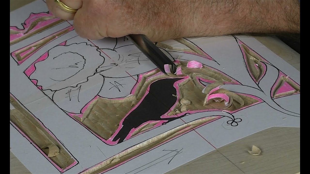 How to Carve an Ornamental Letter H - 3 Lowering and Levelling